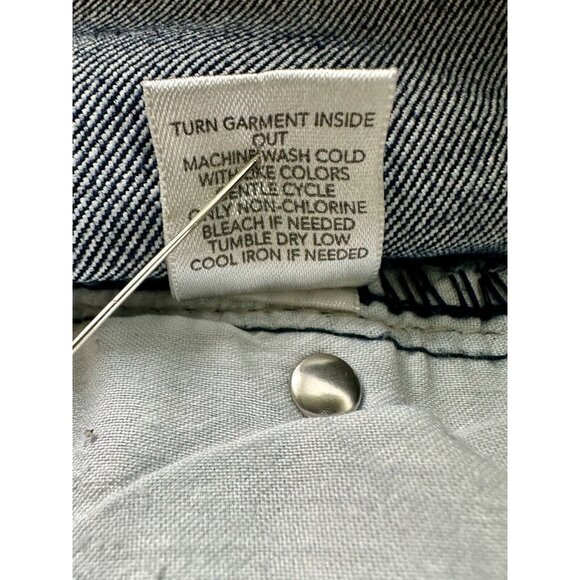 Christopher & Banks Rhinestone Jean Shorts Sz 6 Blue Pockets Flowers Cuffed EUC - Picture 12 of 14